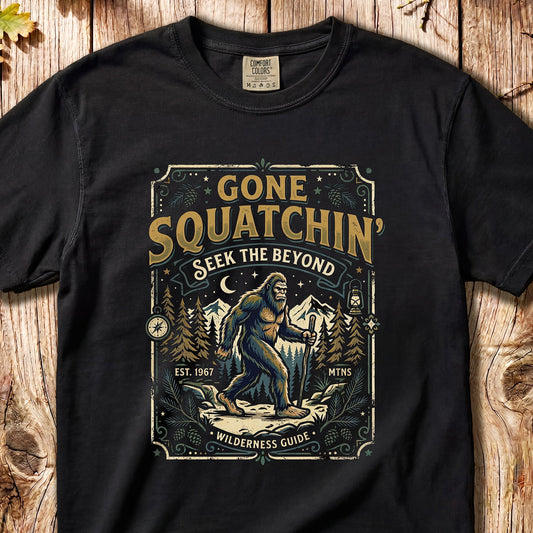 Gone Squatchin'  -  Retro Bigfoot Tee