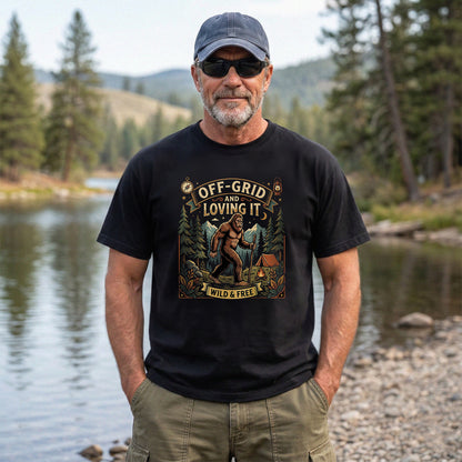 Off-Grid and Loving It — Retro Bigfoot Tee