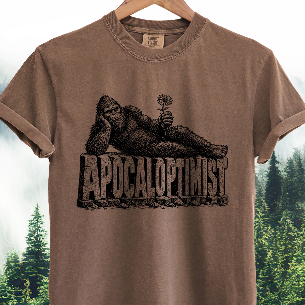 Apocaloptimist Vintage Bigfoot Reclining — Bigfoot Tee