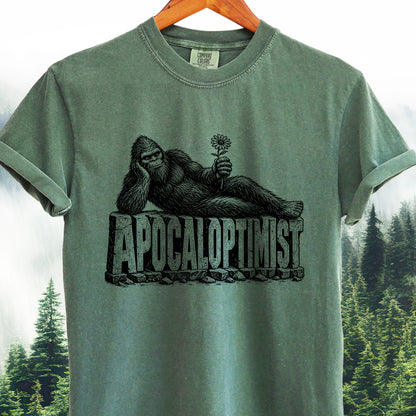 Apocaloptimist Vintage Bigfoot Reclining — Bigfoot Tee