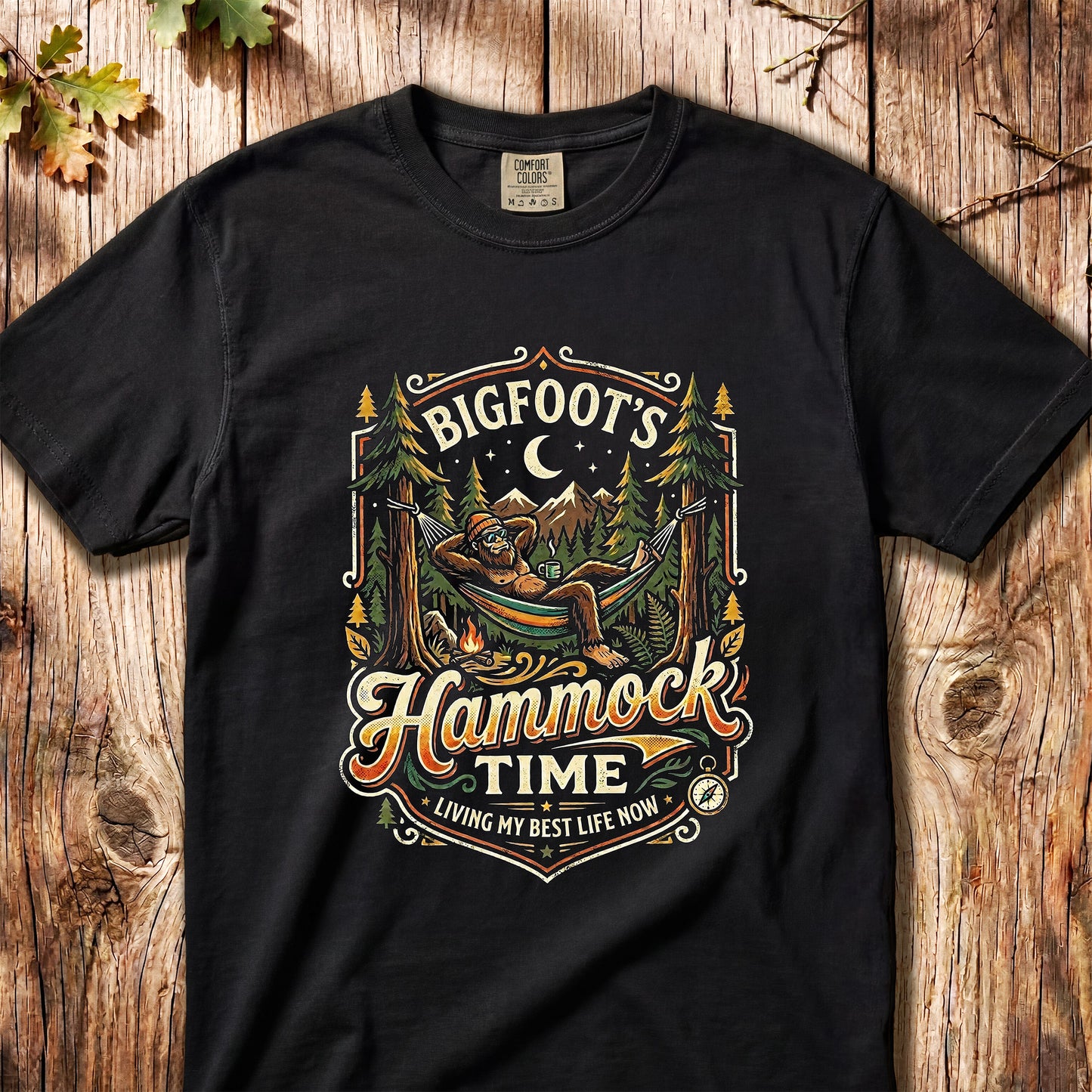 Bigfoot's Hammock Time – Retro  Bigfoot Tee