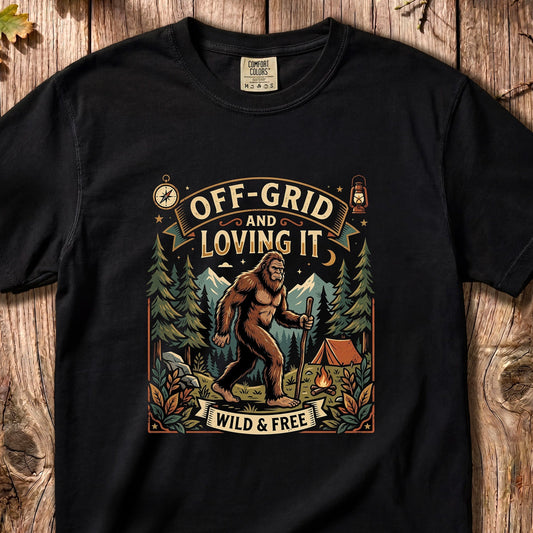 Off-Grid and Loving It — Retro Bigfoot Tee