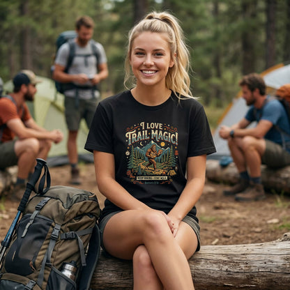 Trail Magic Hiking T-Shirt — Retro Bigfoot Tee