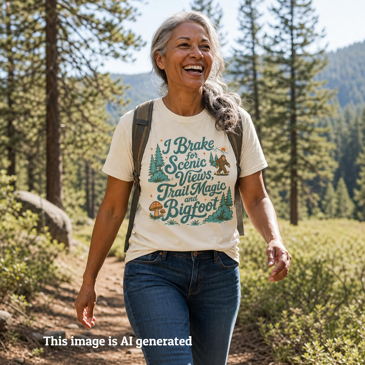 I Brake for Scenic Views  -  Bigfoot Scenic Views Tee