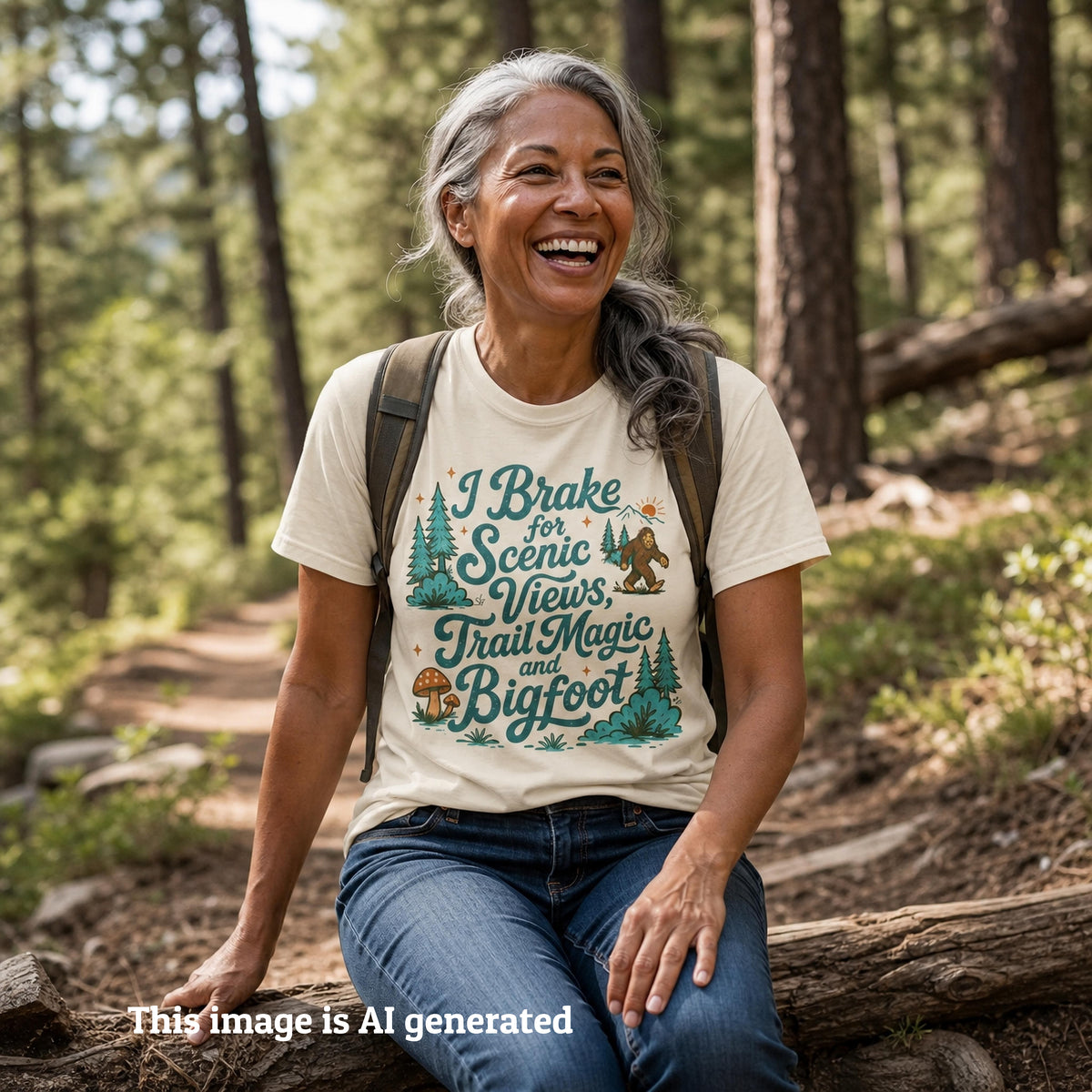I Brake for Scenic Views  -  Bigfoot Scenic Views Tee