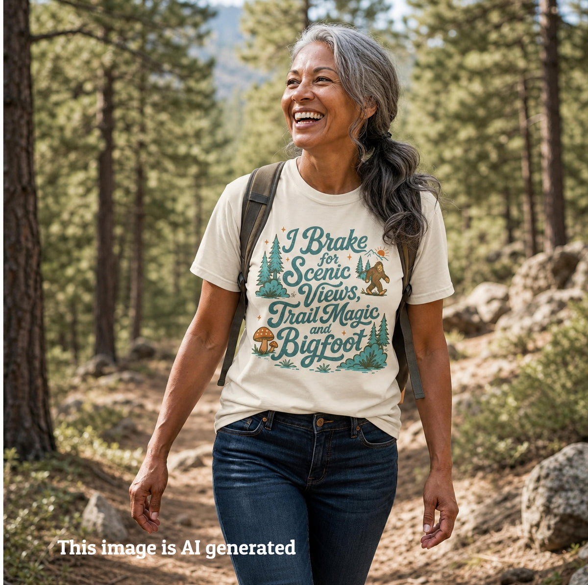 I Brake for Scenic Views  -  Bigfoot Scenic Views Tee